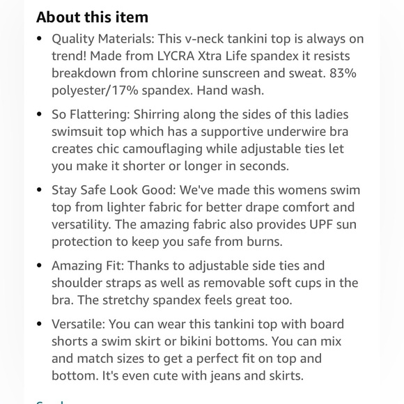 Land’s End Striped Underwire Tankini Top Size 16 W - Picture 9 of 9